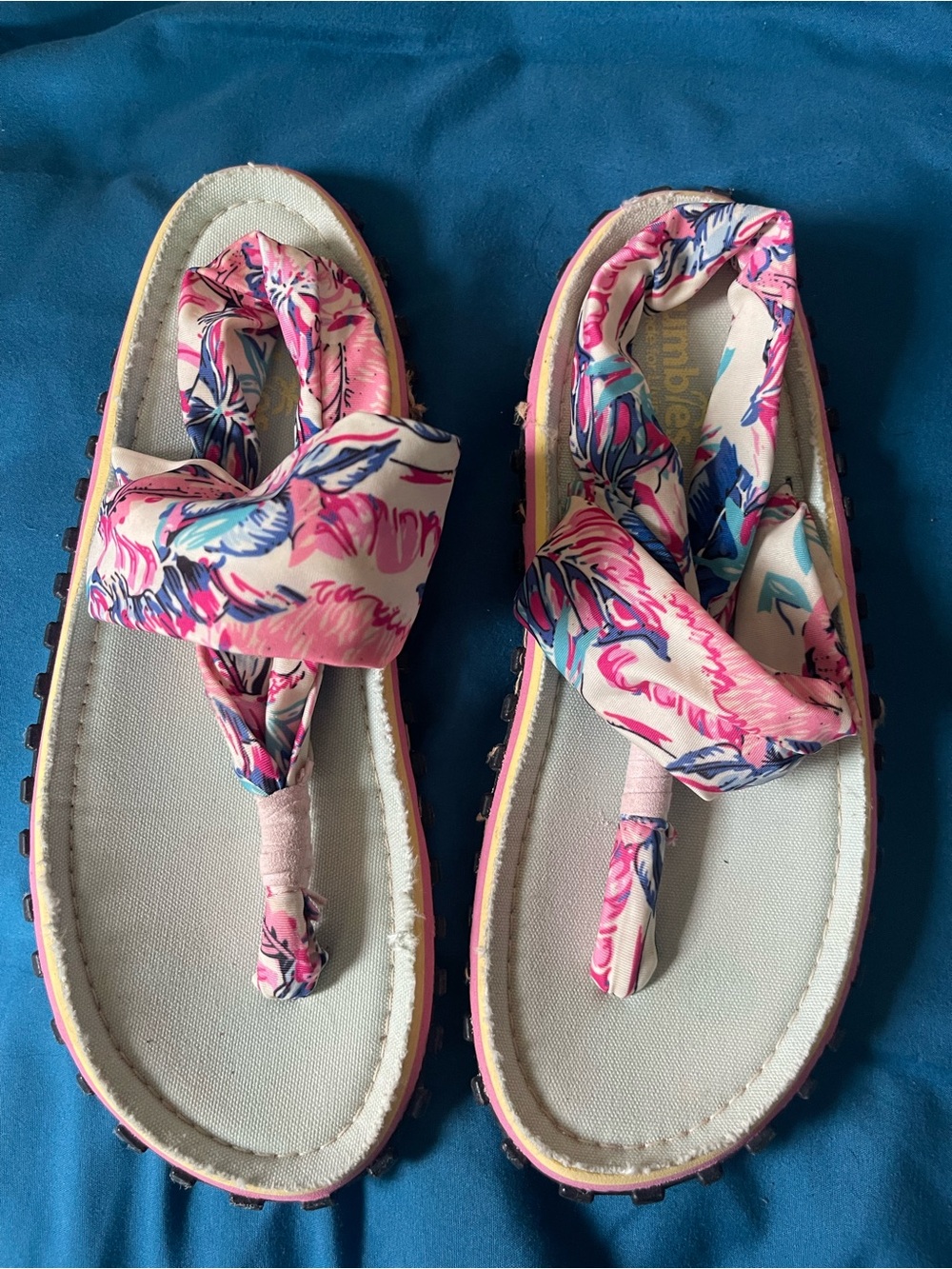 Women’s Pink Floral Wrap Sandals with Cushioned Footbed